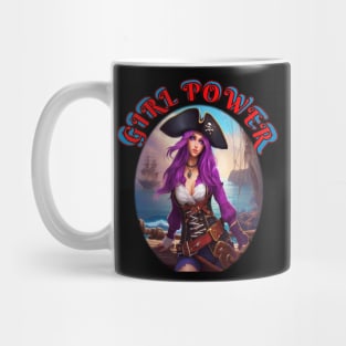 Girl power purple pirate wench Mug